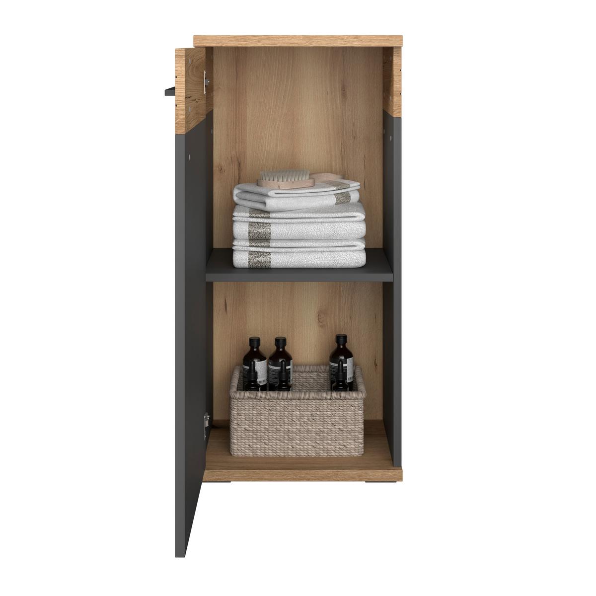 Donji Element Cotia - boje hrasta/crna, Moderno, drvni materijal/metal (40/86/30cm) - James Wood