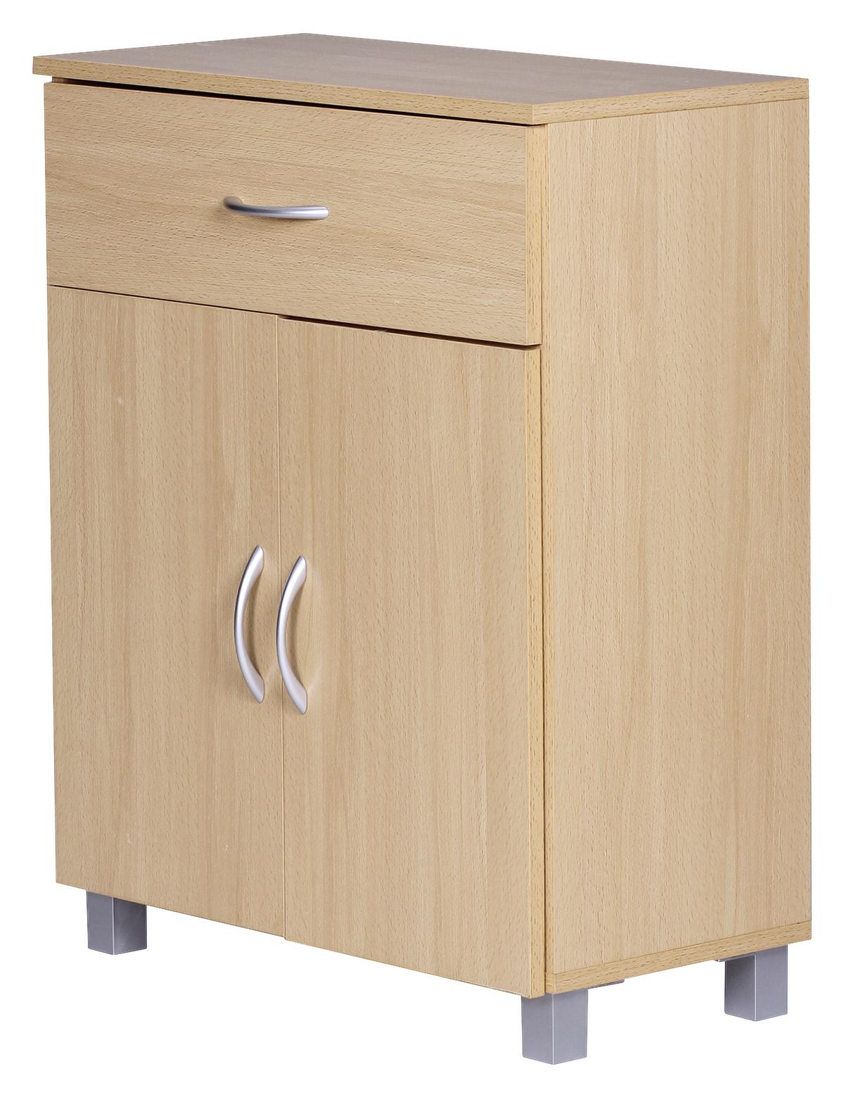 Kommode ca. 60x75x30 cm Buchefarben - Buchefarben/Grau, KONVENTIONELL, Holzwerkstoff/Kunststoff (60/75/30cm) - MID.YOU