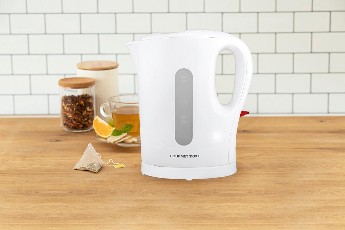 Wasserkocher Gourmetmaxx Weiß max. 1000-1200 Watt - Weiß, Basics, Kunststoff (11,3/22,1/19,3cm)