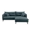 Ecksofa Lava Blau Velours - Blau/Schwarz, Design, Textil/Metall (255/180cm) - Livetastic