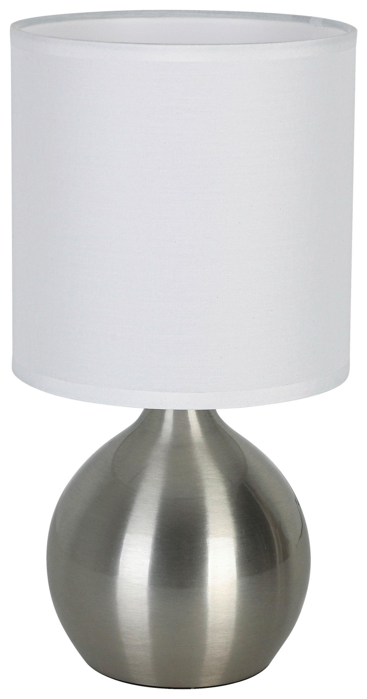 Asztali Lámpa Irti - nikkelszínű/fehér, Konventionell, műanyag/textil (15/28,5cm) - Mömax