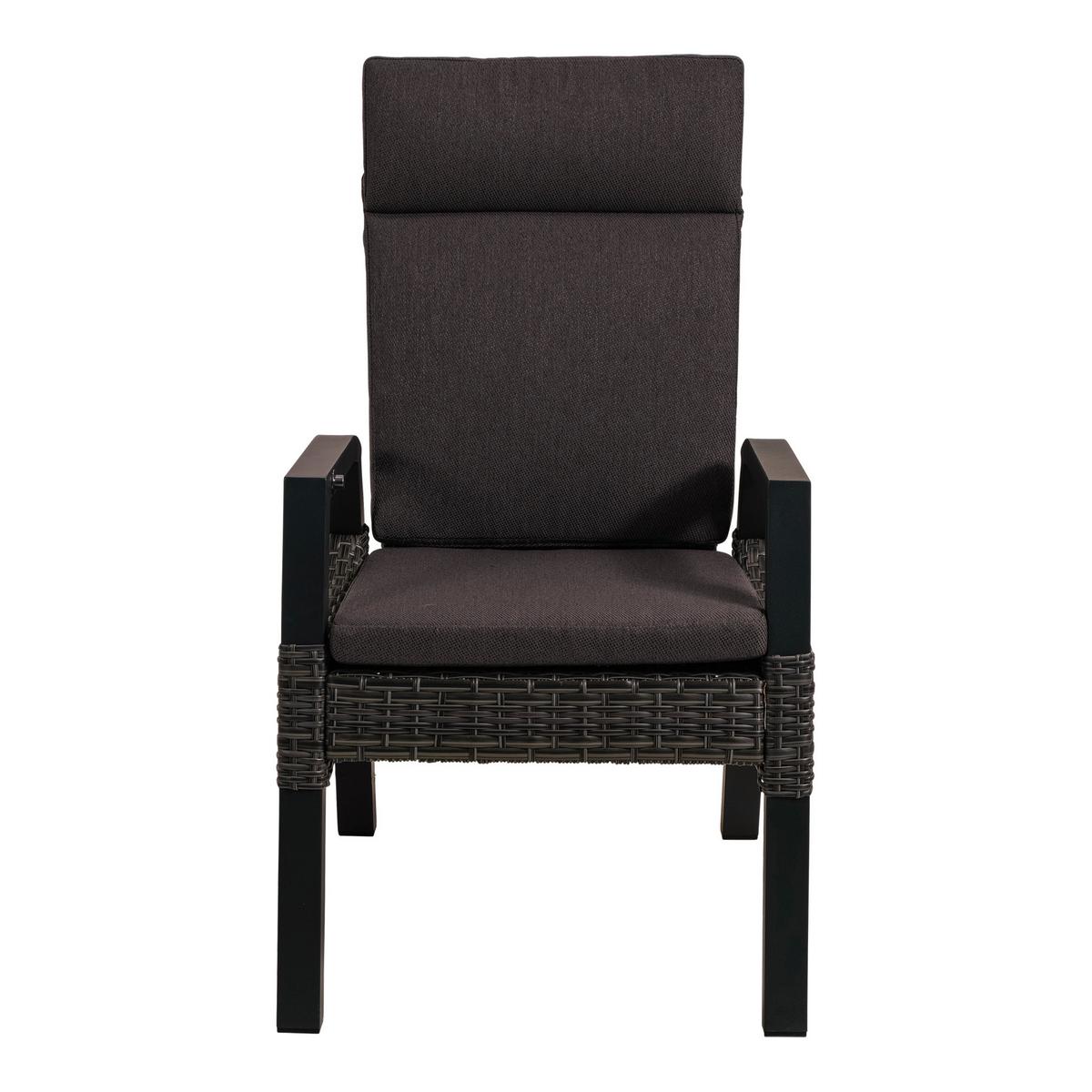 FOTEL OGRODOWY TREVISO FORTE 43400 - antracytowy, Modern, tworzywo sztuczne/metal (61/71/106cm) - Ambia Garden