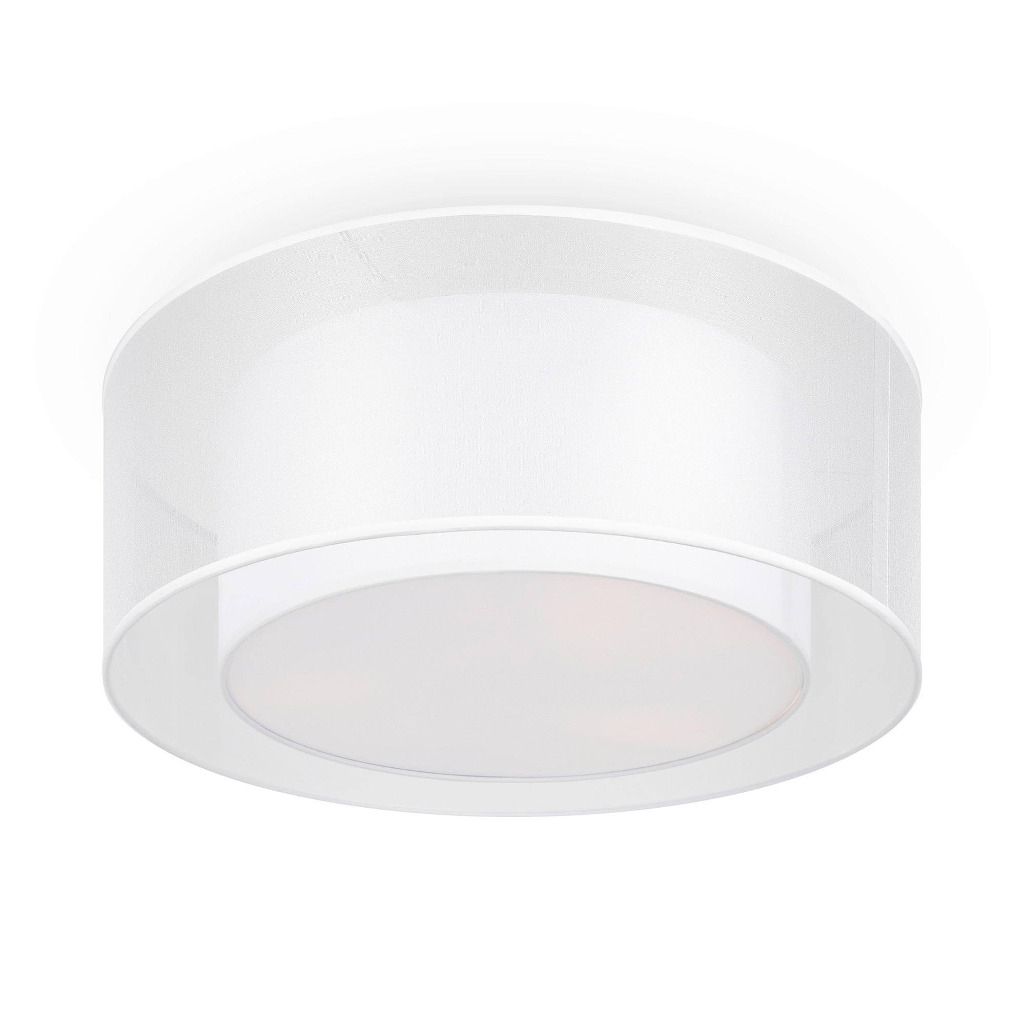 Deckenleuchte Bergamo - Weiss/Transparent, Trend, Kunststoff/Textil (52/18cm) - MAYTONI
