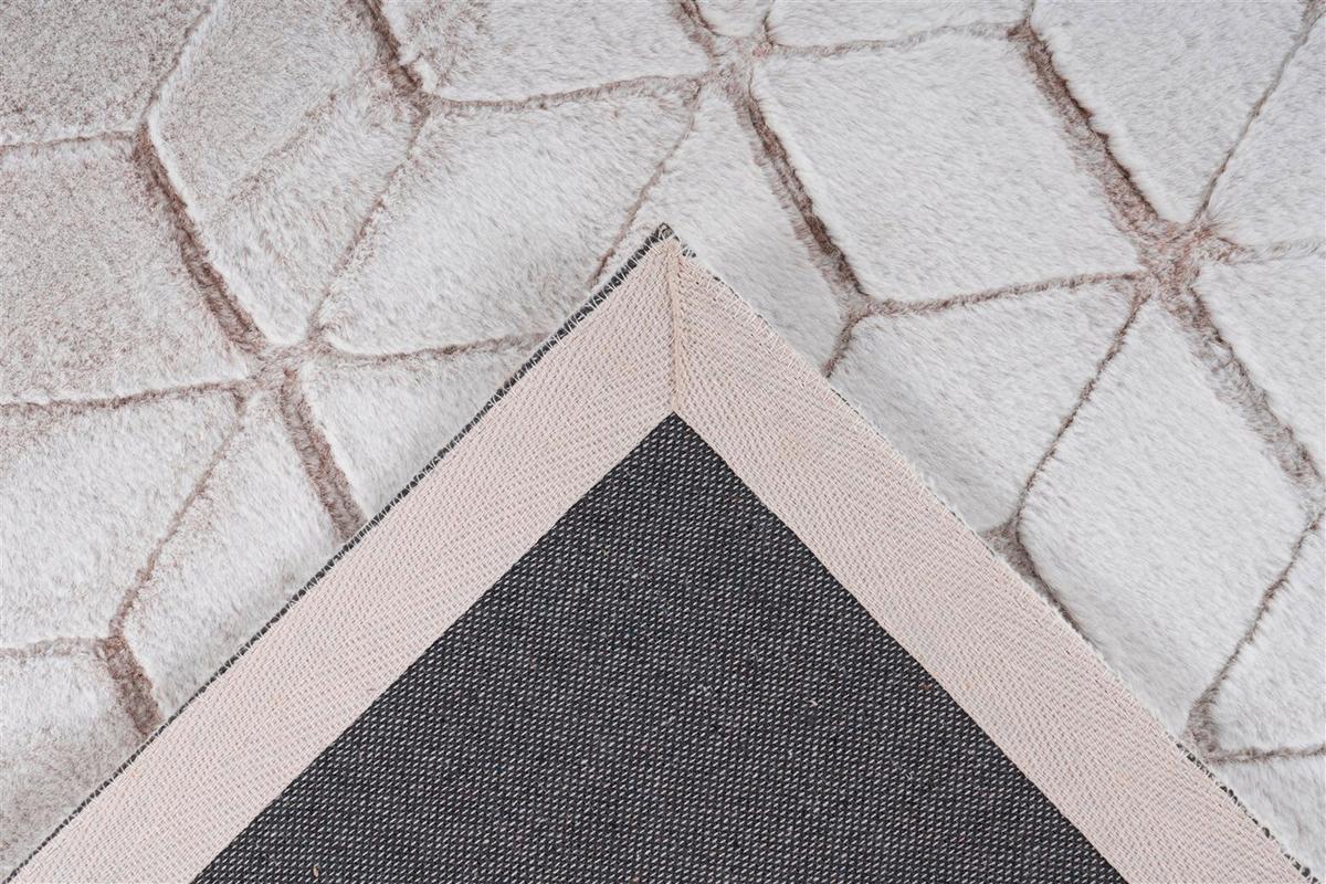 TEPPICH VIVICA 125 WEIß / TAUPE - Taupe/Weiss, Konventionell, Textil (120/160cm) - Kayoom