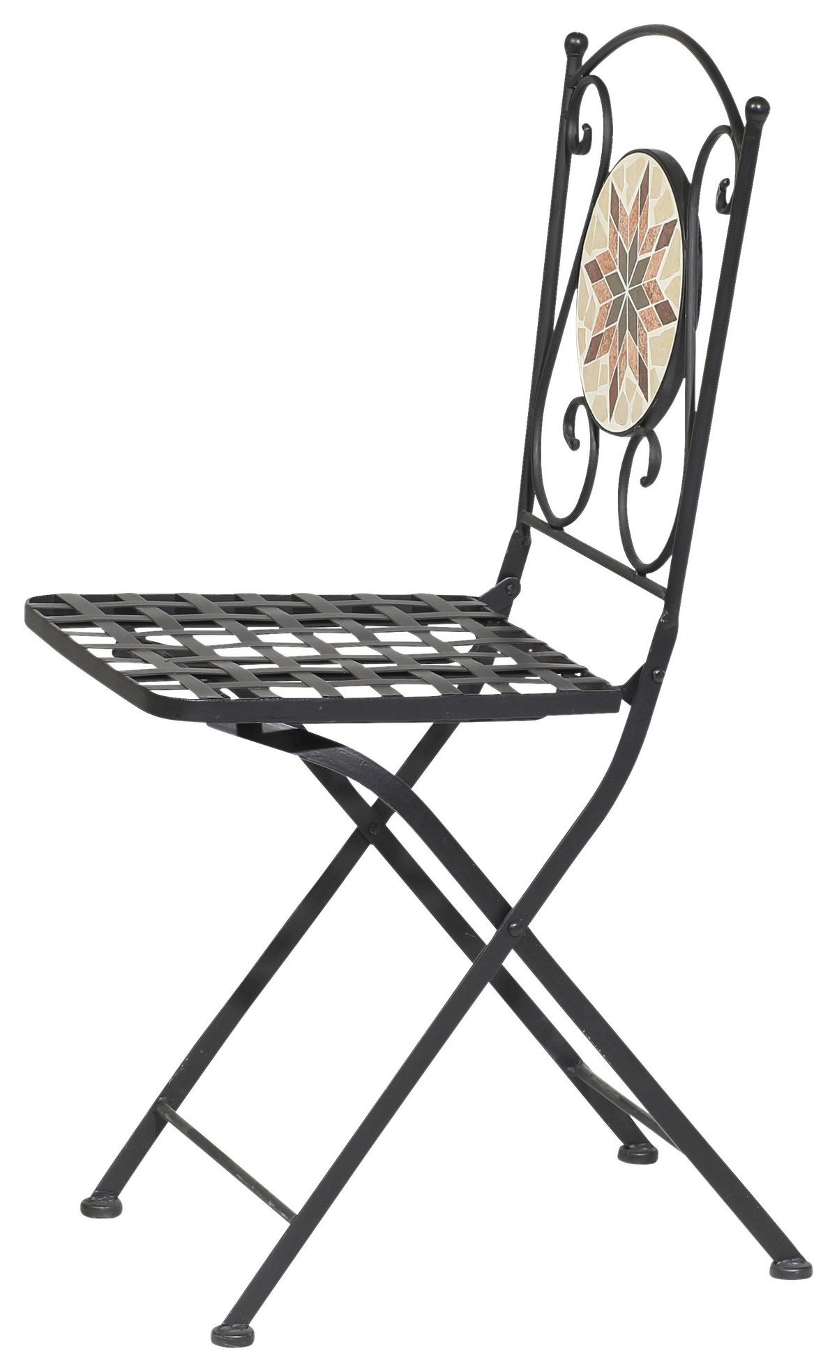 GARTENSTUHL 875336 - Multicolor/Schwarz, MODERN, Keramik/Metall (39/89,5/49,5cm) - Siena Garden