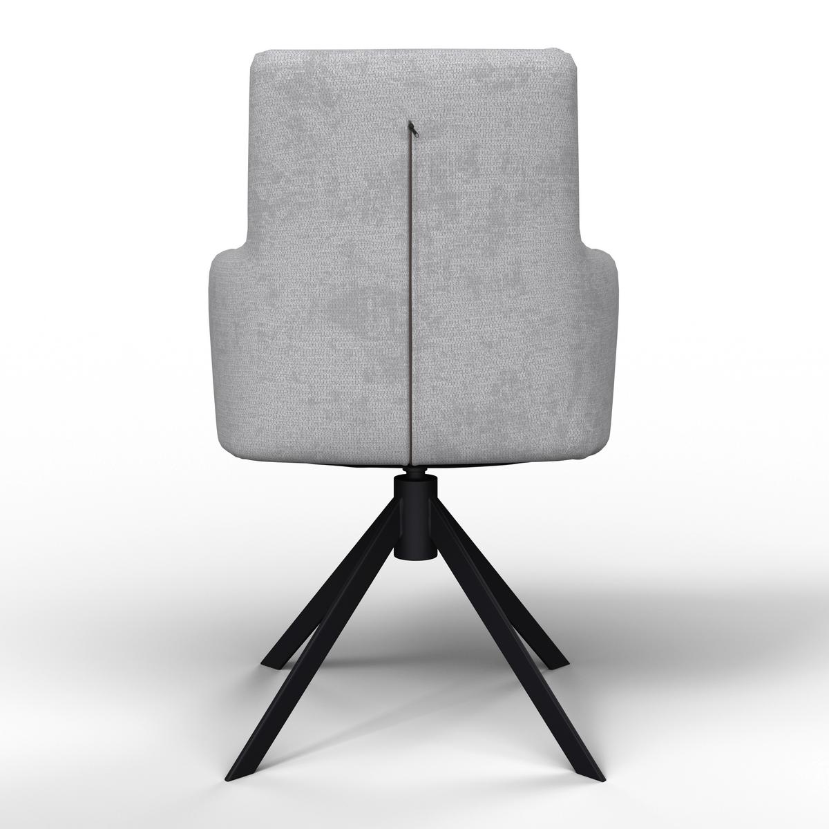 Armlehnstuhl Marietta Hellgrau Webstoff Gepolstert - Hellgrau/Schwarz, MODERN, Holz/Textil (66/90/60cm) - Bessagi Home