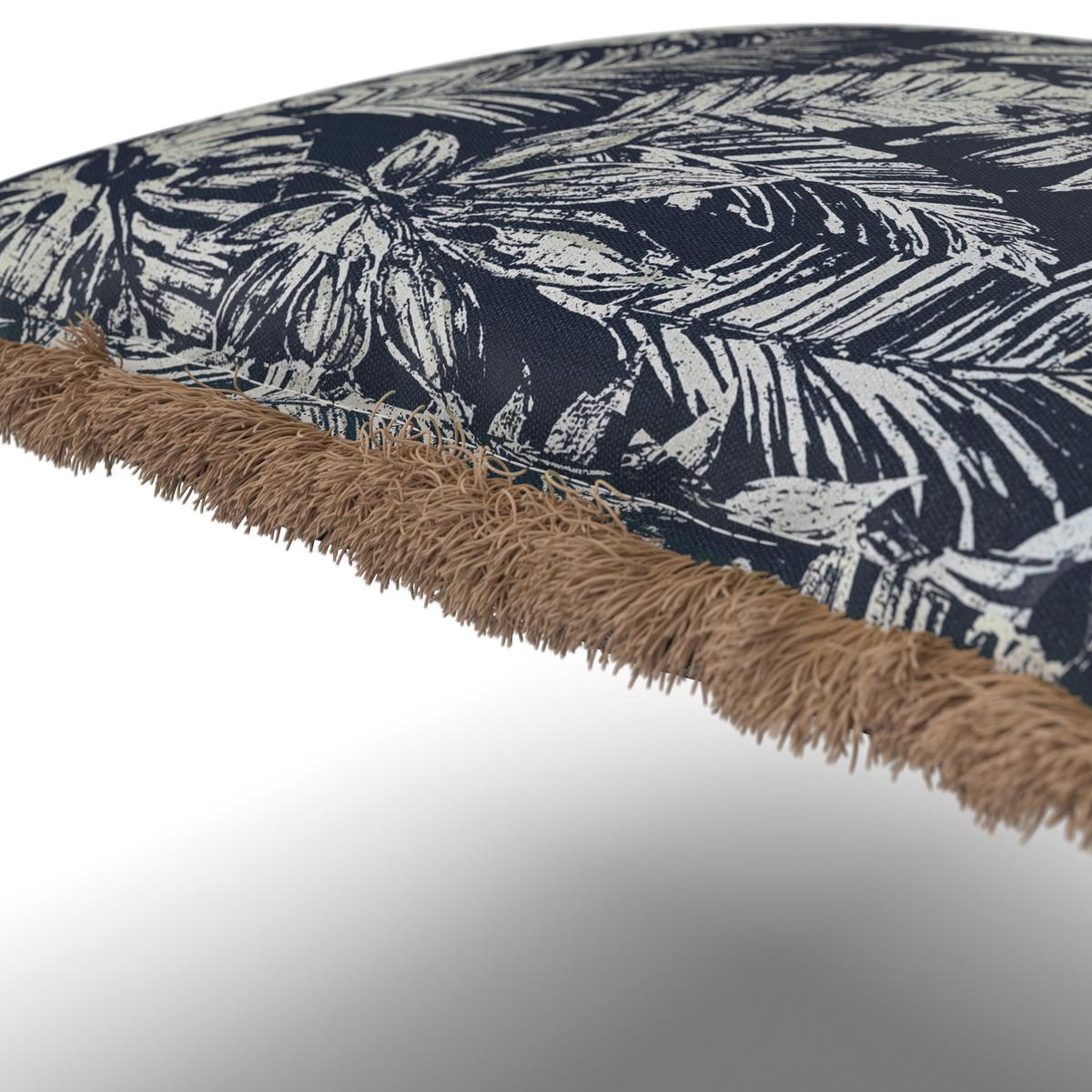 Outdoorkissen Nadia Blau/Weiß ca. 50x50 cm - Blau/Weiß, MODERN, Textil (50/50/10cm) - Bessagi Garden