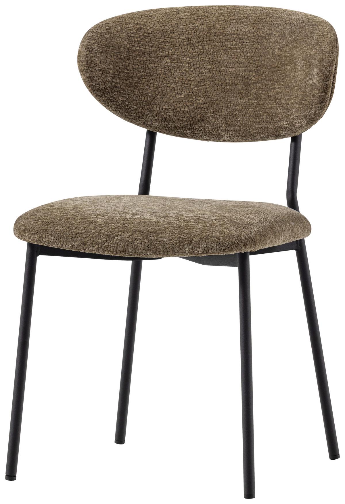 Stuhl-Set Klejd 2er-Set Braun - Schwarz/Braun, MODERN, Textil/Metall (47/79/53cm) - Livetastic