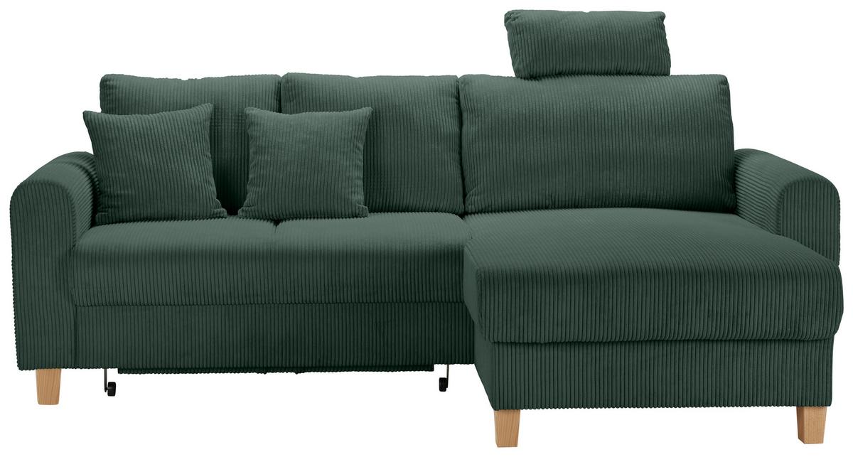 Kutna Garnitura Lille - zelena/svijetlo smeđa, Moderno, tekstil/drvo (232/110/156cm) - Best Price
