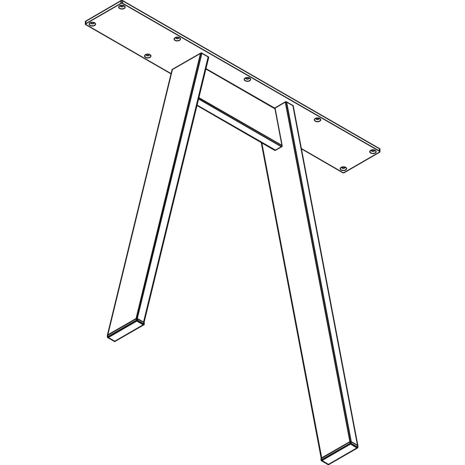 Tischgestell A-Form in Stahl Schwarz - Schwarz, Metall (70/72/10cm)