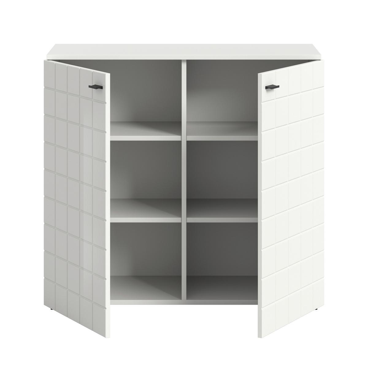 Komoda Monte, Bela - črna/bela, Design, umetna masa/leseni material (92/86/37cm) - MID.YOU