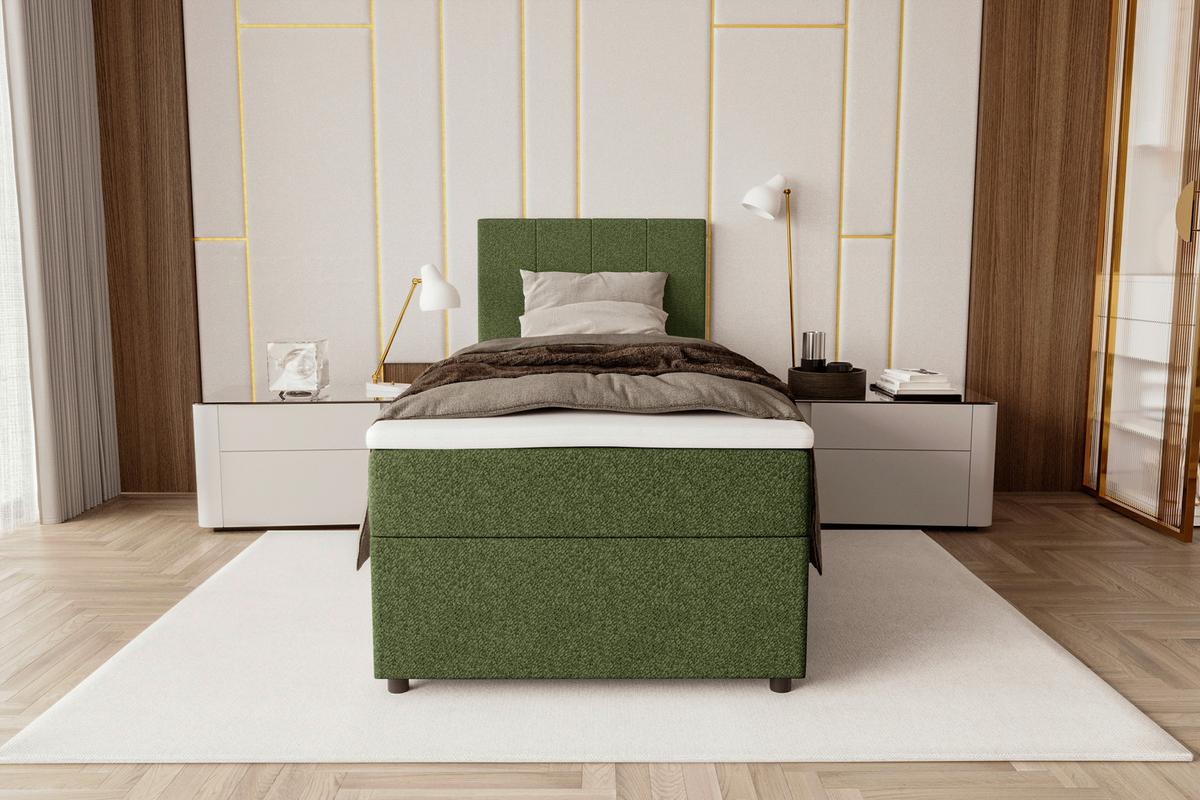 Boxbett Odin Dunkelgrün ca. 90x200cm - Dunkelgrün/Schwarz, KONVENTIONELL, Kunststoff/Textil (90/200cm) - Based