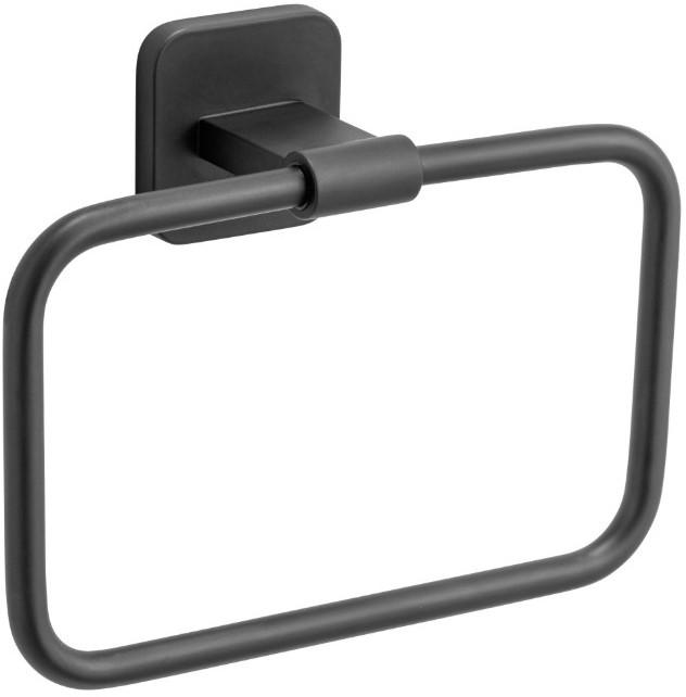 Suport pentru prosop Porto - negru, Konventionell, metal (19/14,5/6cm) - Wenko