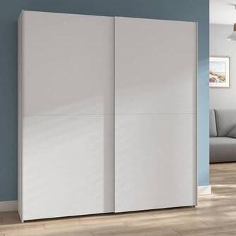 Schwebetürenschrank Time Weiß - Silberfarben/Weiß, Holzwerkstoff/Kunststoff (170/191/59cm) - Based