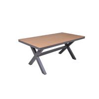 Gartentisch Silea Anthrazit/Braun ca.173x93x75cm - Anthrazit/Braun, Basics, Kunststoff/Metall (173/93,5/75cm) - Gardenson