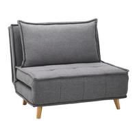 Schlafsessel Layla Dunkelgrau Webstoff - Dunkelgrau/Naturfarben, MODERN, Holz/Textil (104/92/84cm) - Bessagi Home