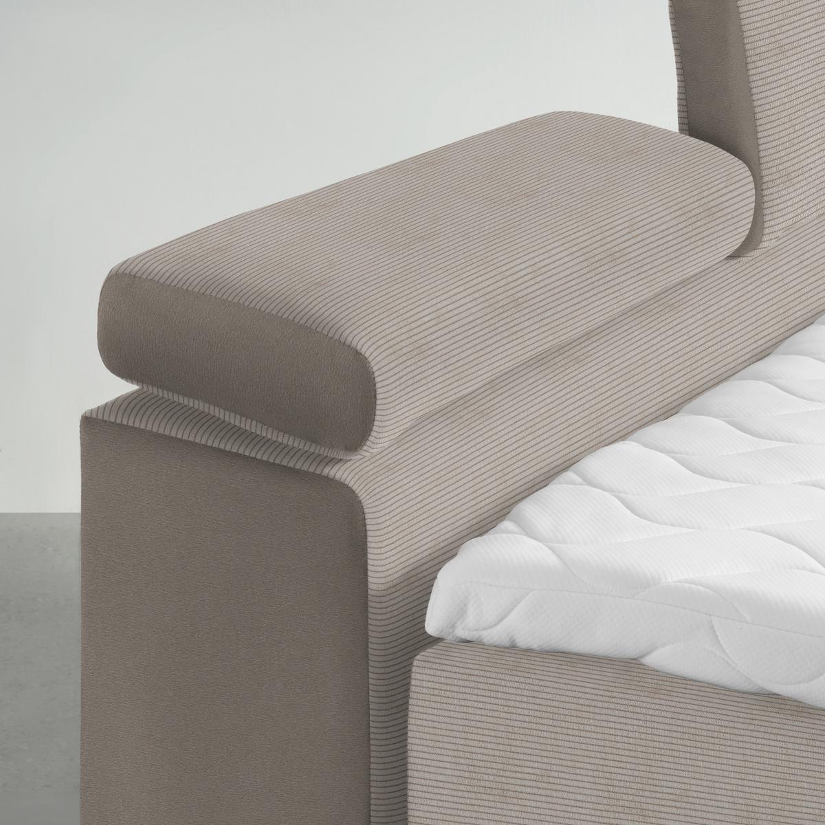 Boxspringbett Sevilla Graubraun ca. 180x200cm - Graubraun/Schwarz, KONVENTIONELL, Holz/Kunststoff (180/200cm) - Premium Living
