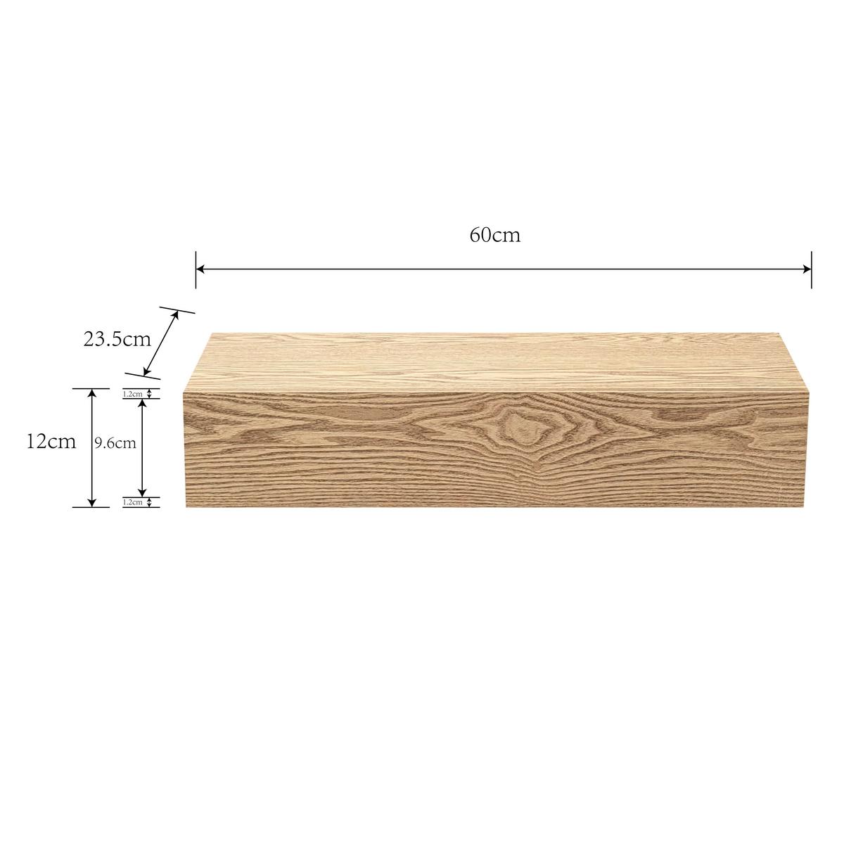 Wandkonsole Noah Naturfarben - Naturfarben, MODERN, Holzwerkstoff (60/12/23,5cm) - Mömax