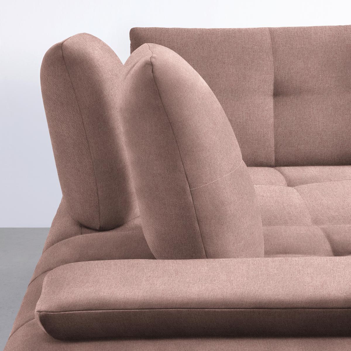 Wohnlandschaft Trendy Rosa - Schwarz/Rosa, MODERN, Holzwerkstoff/Textil (250/93/310cm) - Premium Living