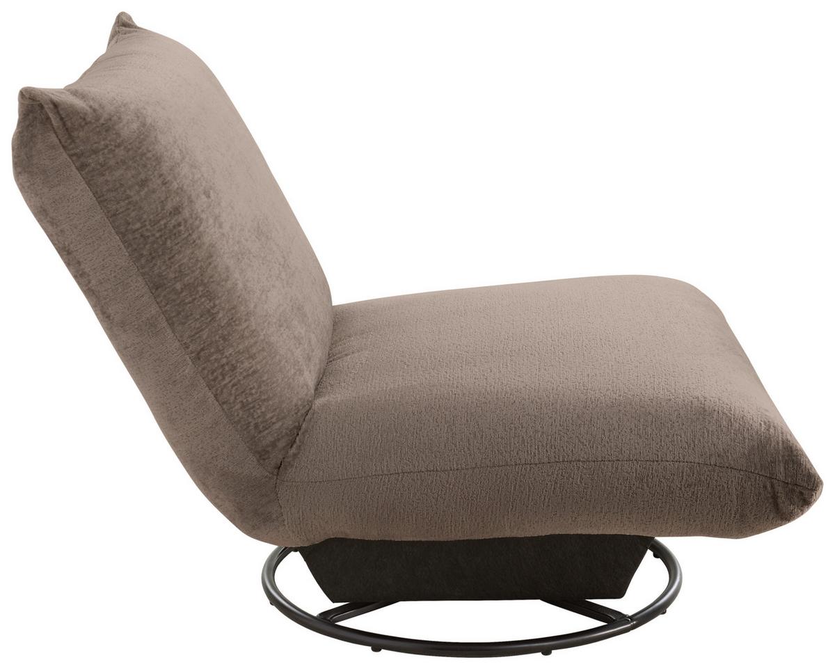 Relaxsessel Cremona Dunkelbraun - Dunkelbraun/Schwarz, Design, Textil/Metall (100/78/96cm) - Livetastic