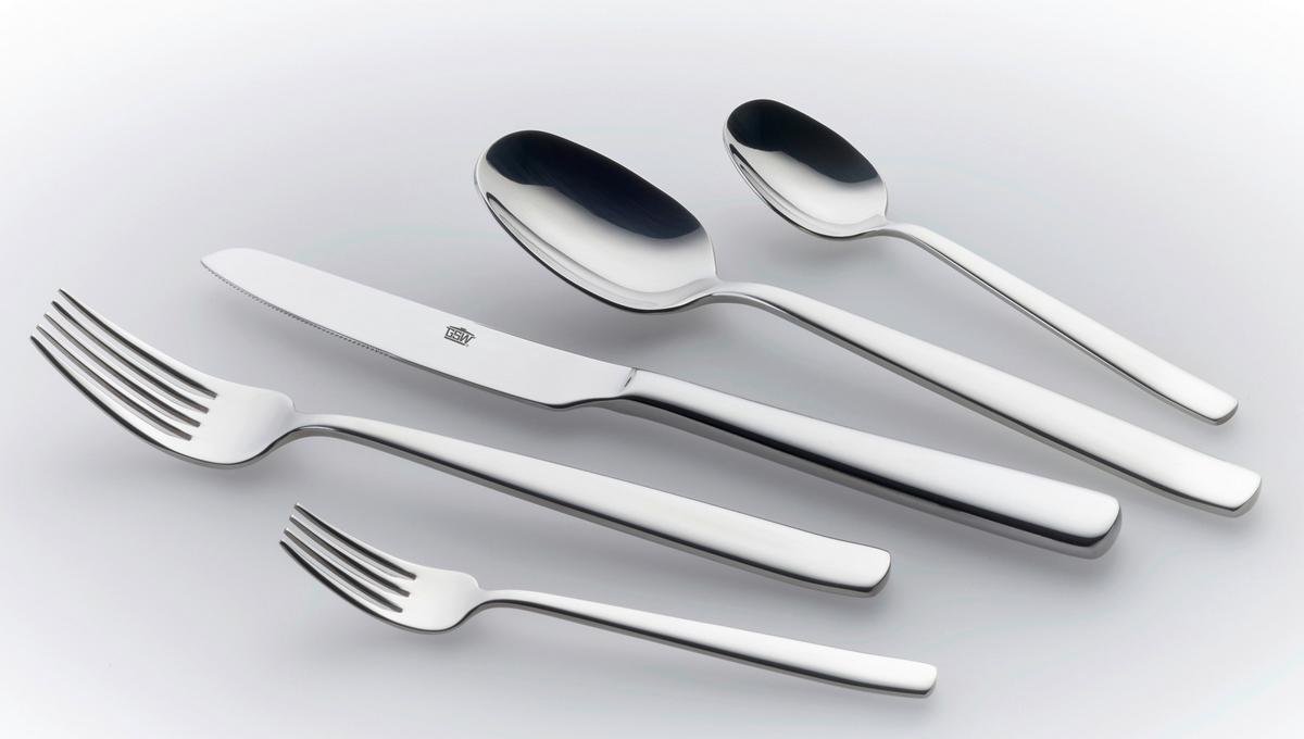 Jedilni Pribor Premium, 60-Delni - barve nerjavečega jekla, Basics, kovina - GSW