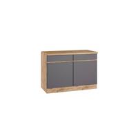 Küchenunterschrank Turin ca. 120x86 cm Grau/Wotaneiche - Eiche Wotan/Grau, Design, Holzwerkstoff (120/86/60cm) - Held