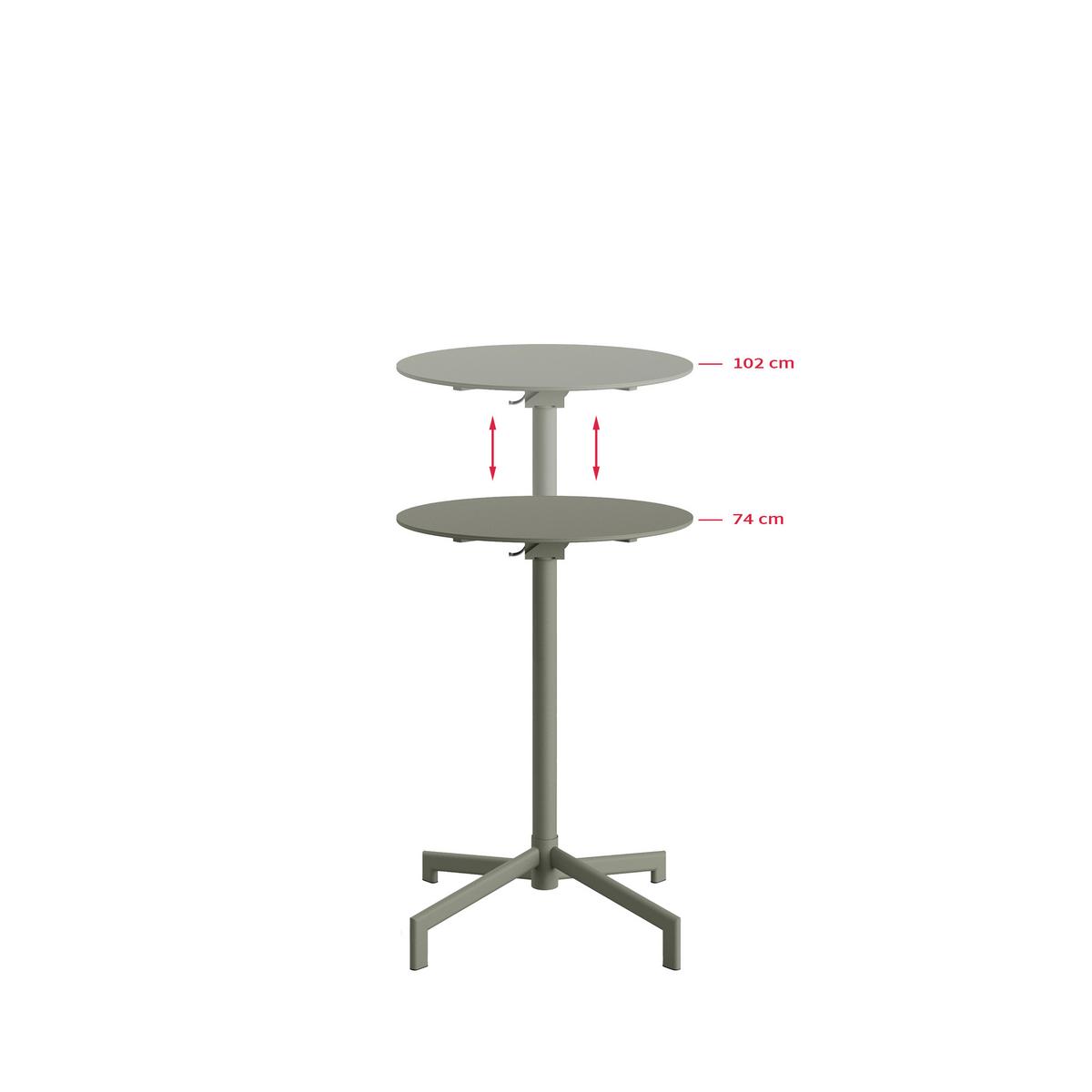 Garten-Bartisch VERSA in Grün, rund - Grün, Basics, Metall (60/74/102/60cm) - Gardenson