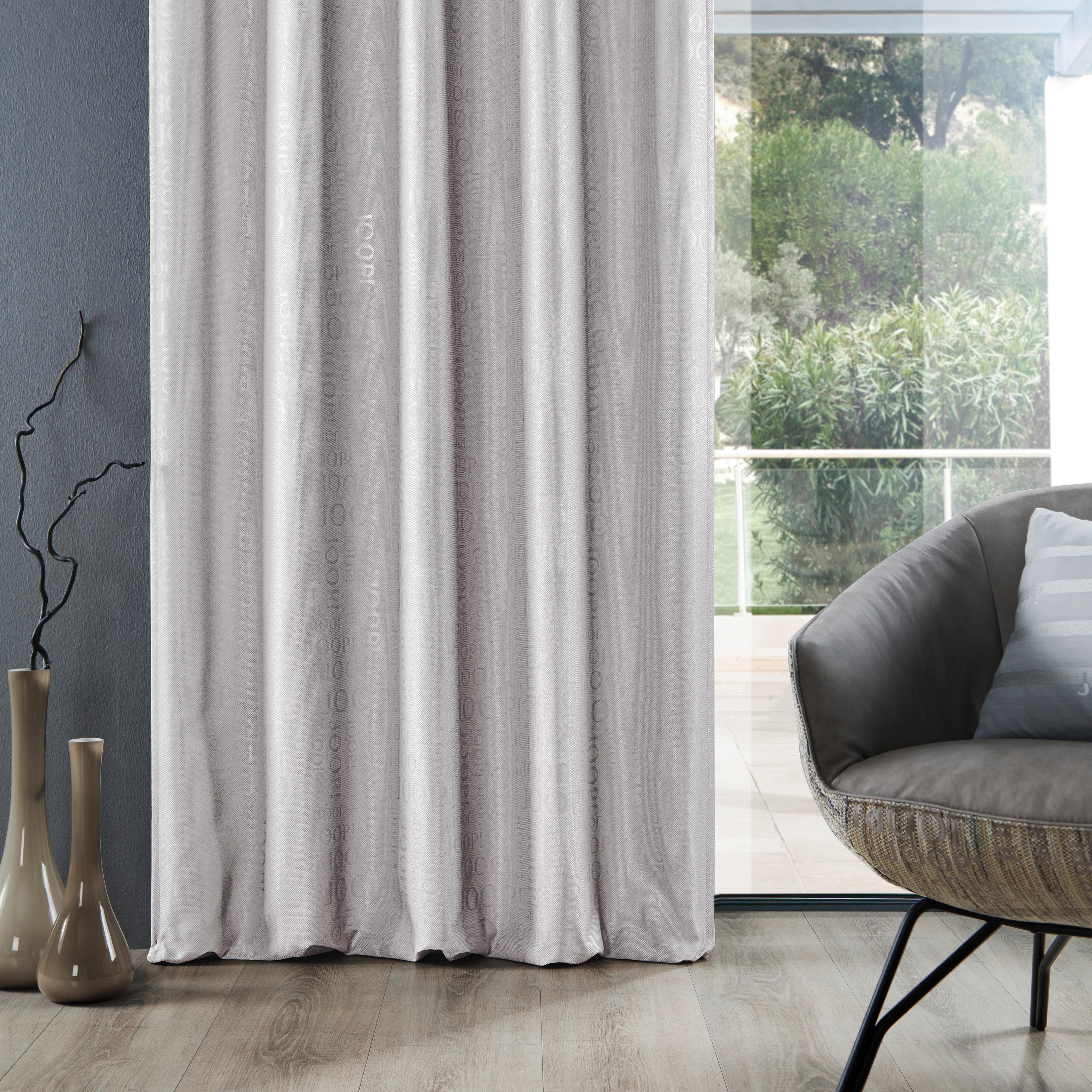 ZASŁONA GOTOWA JOOP! J-LABEL - jasnoszary, Design, tkanina (130/250cm) - Joop!