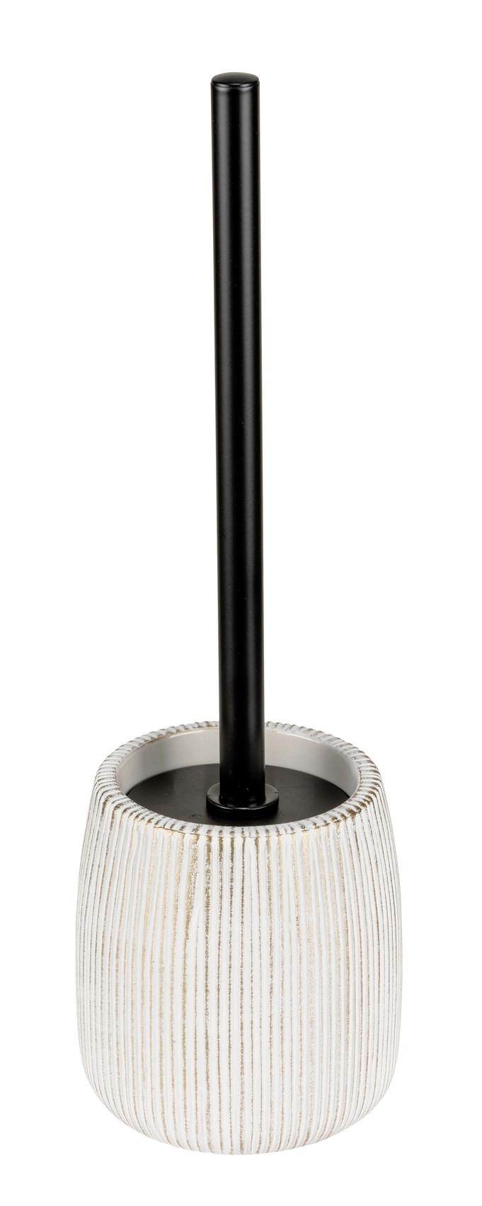 KOMPLET DO WC PASCOLI - czarny/biały, Basics, tworzywo sztuczne/metal (12/38/12cm) - Wenko