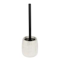 KOMPLET DO WC PASCOLI - czarny/biały, Basics, tworzywo sztuczne/metal (12/38/12cm) - Wenko