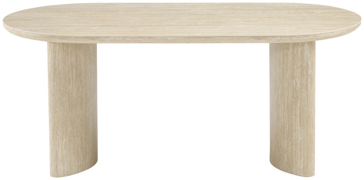 Jedilna Miza Molde, Bež, 180x90 - barve hrasta/bež, Moderno, kamen/leseni material (180/90/76cm) - P & B