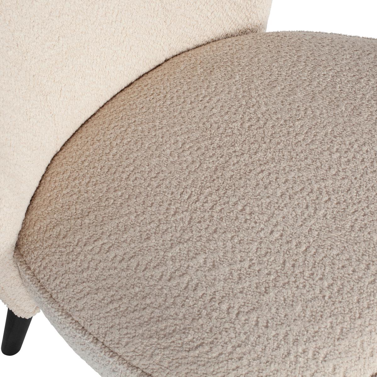 Sessel Sara Creme - Creme/Schwarz, Design, Holz/Textil (59/71/70cm) - Livetastic