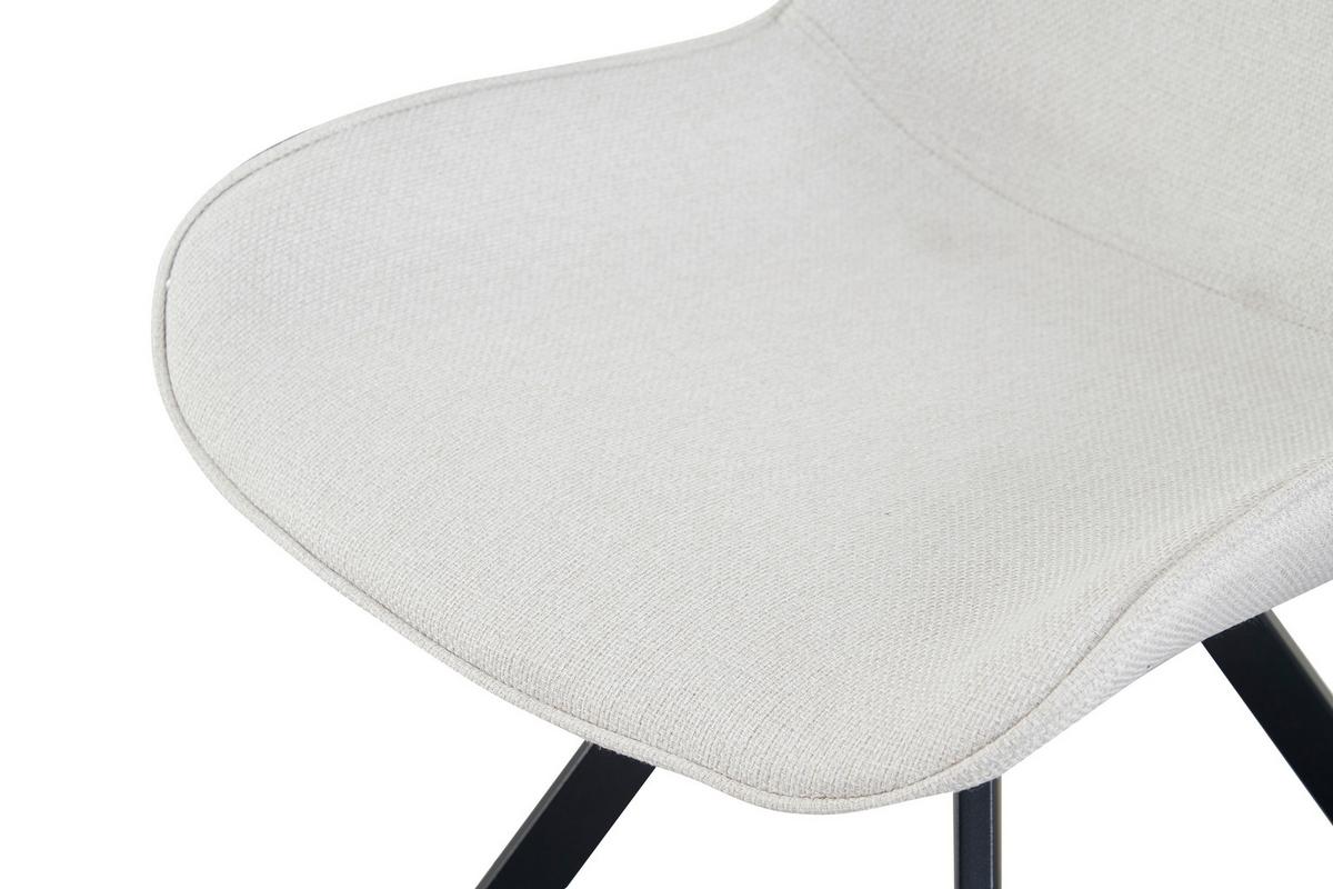 STUHL-SET EMILIA - Creme/Schwarz, Modern, Textil/Metall (52/85/61cm) - MID.YOU