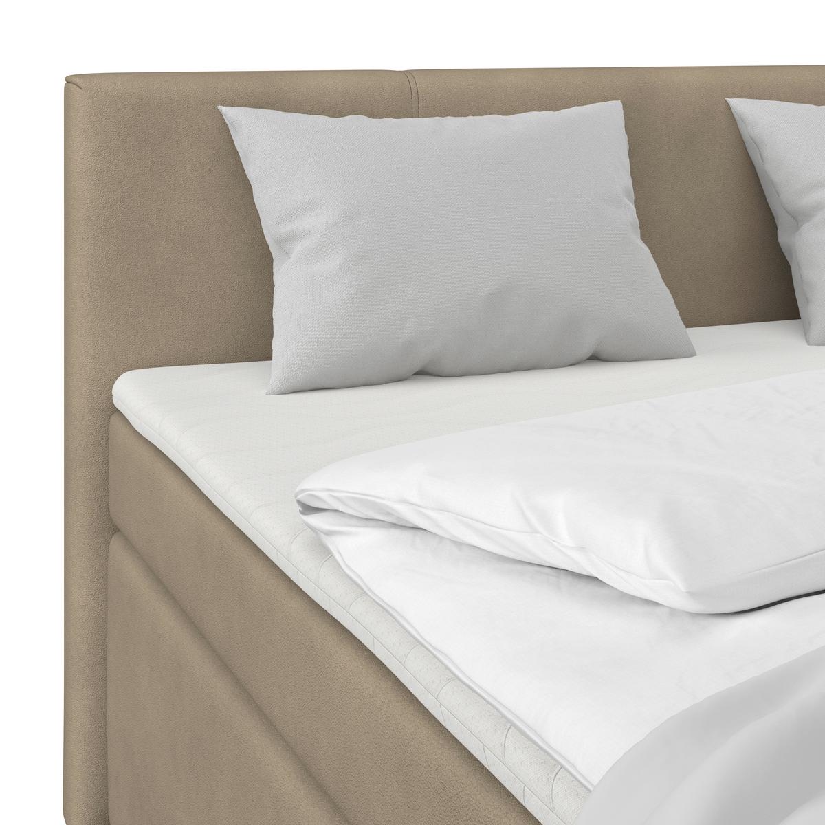 Boxspring Krevet Mira 1 - taupe, Basics, metal/tekstil (180/200cm)