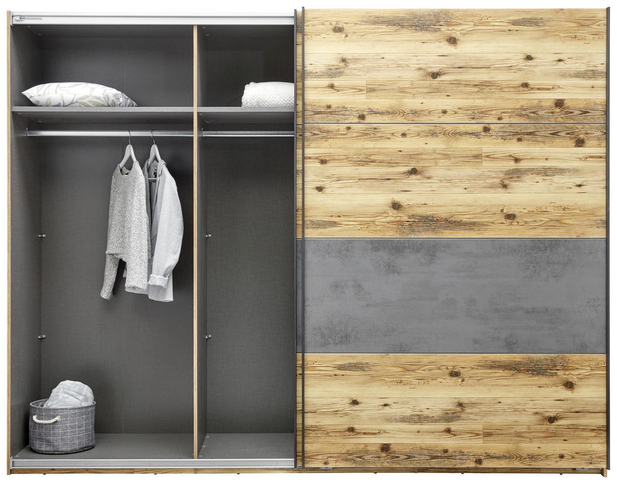 Ormar S Kliznim Vratima Alicante - siva/boje smreke, Moderno, drvni materijal/metal (270/210/60cm) - Modern Living