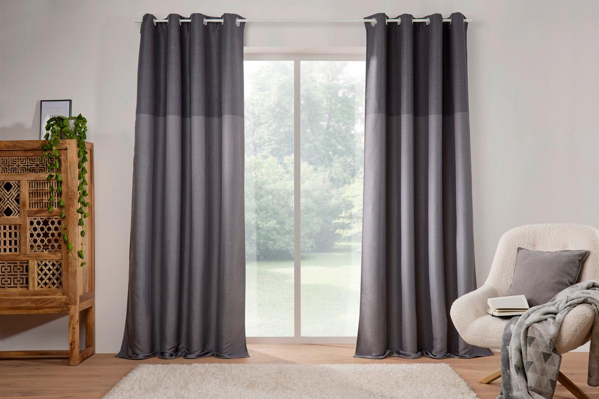 Ösenvorhang Lars in Grau ca. 140x245cm, 2 Stück - Grau, Modern, Textil (140/245cm) - Modern Living