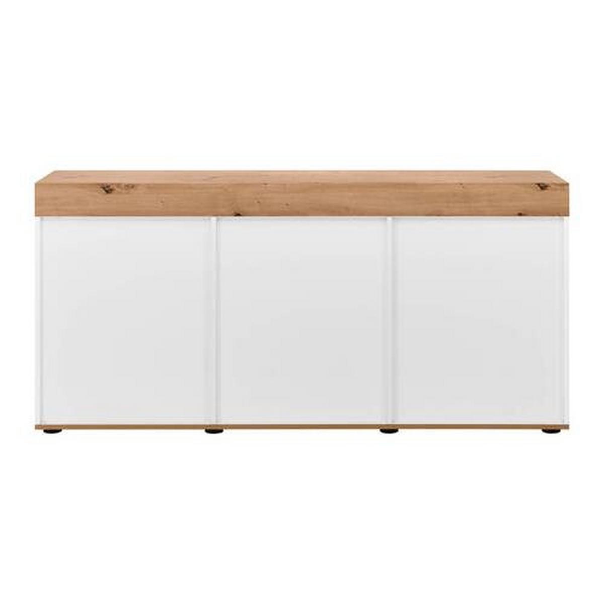 Komoda Cara, Bela, Hrast - barve hrasta/bela, Moderno (160/76/40cm) - Bessagi Home