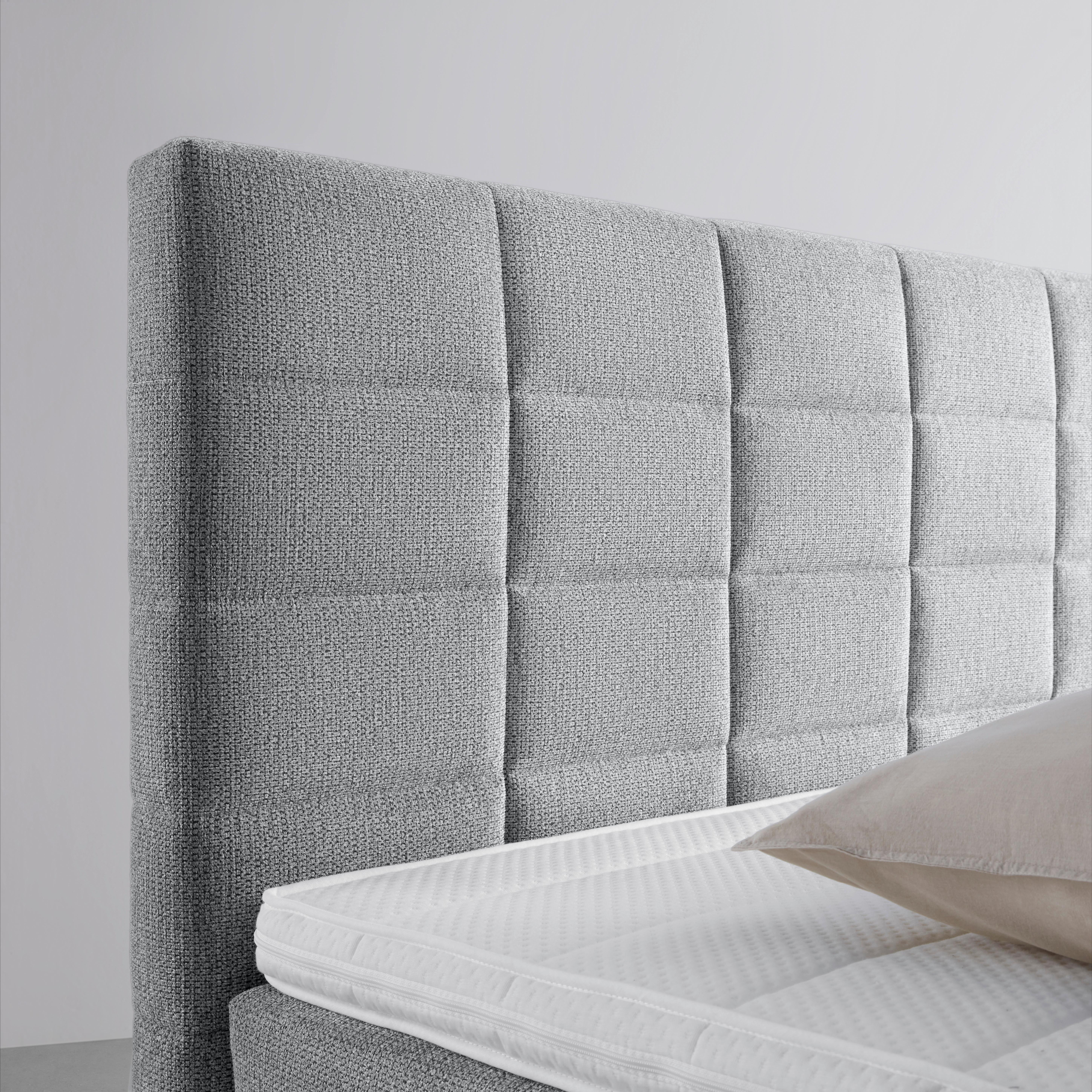 Boxspringbett Damon in Grau ca. 180x200cm - Schwarz/Grau, KONVENTIONELL, Kunststoff/Textil (180/200cm) - Mömax