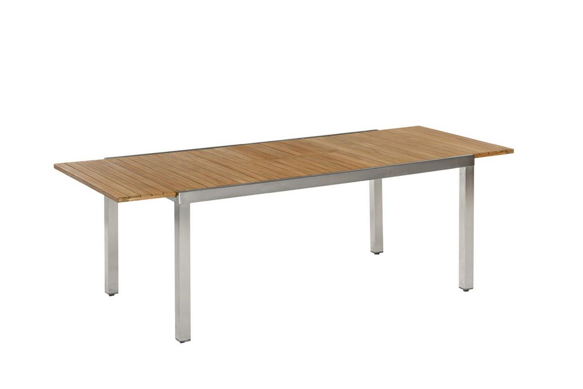 Gartengarnitur 9-tlg. Keros Holz/Metall - Silberfarben/Akaziefarben, KONVENTIONELL, Holz/Metall - Gardenson
