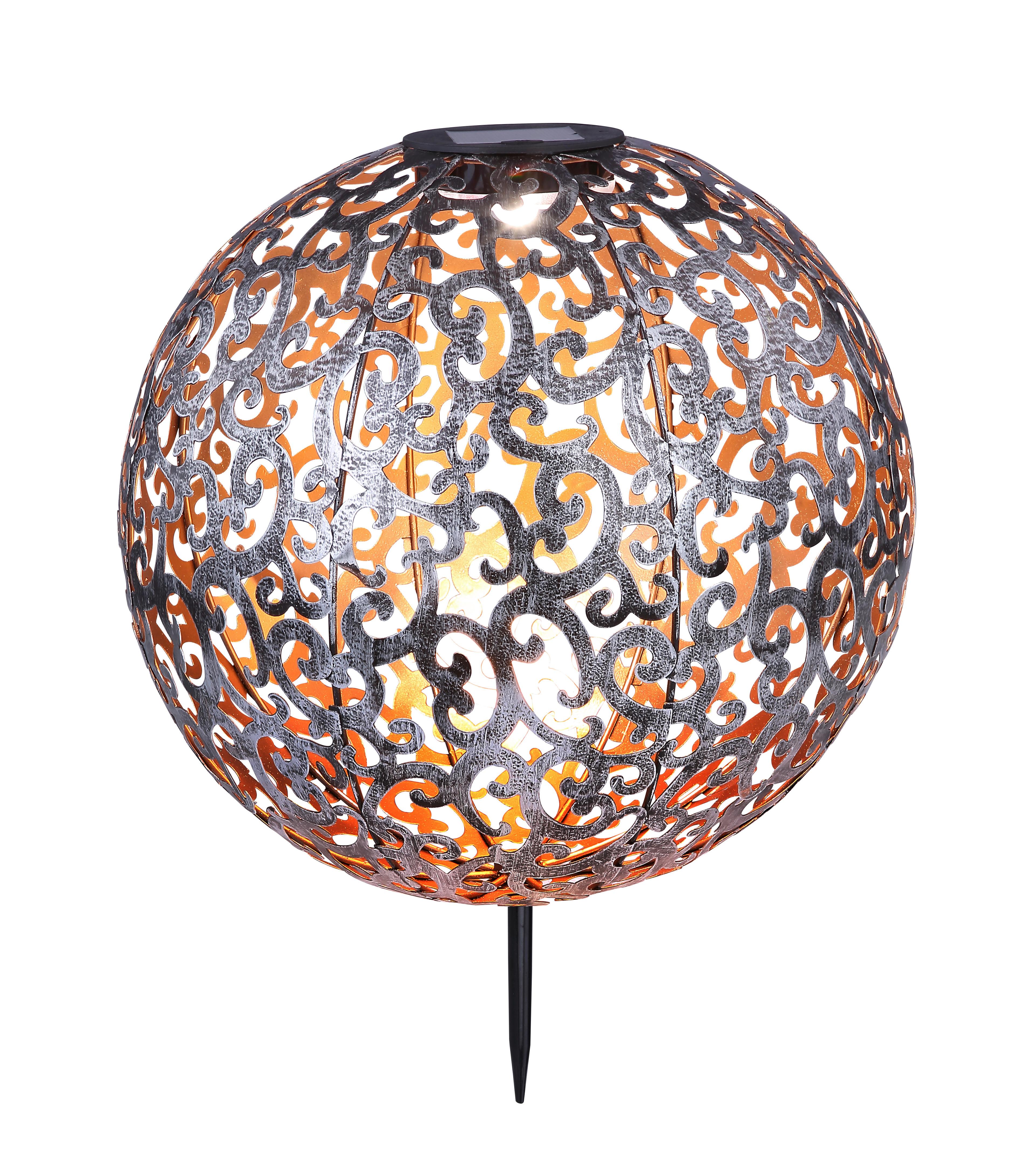 Solarna Svetilka Solar, S Sijalko - srebrne barve, Basics, kovina (28,5/40cm) - Globo