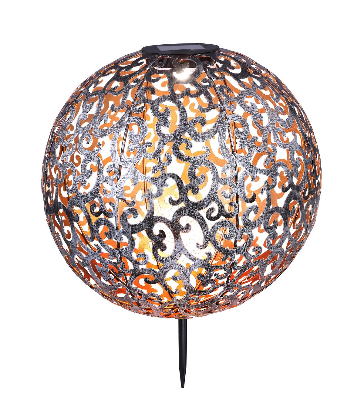 Solarna Svetilka Solar, S Sijalko - srebrne barve, Basics, kovina (28,5/40cm) - Globo