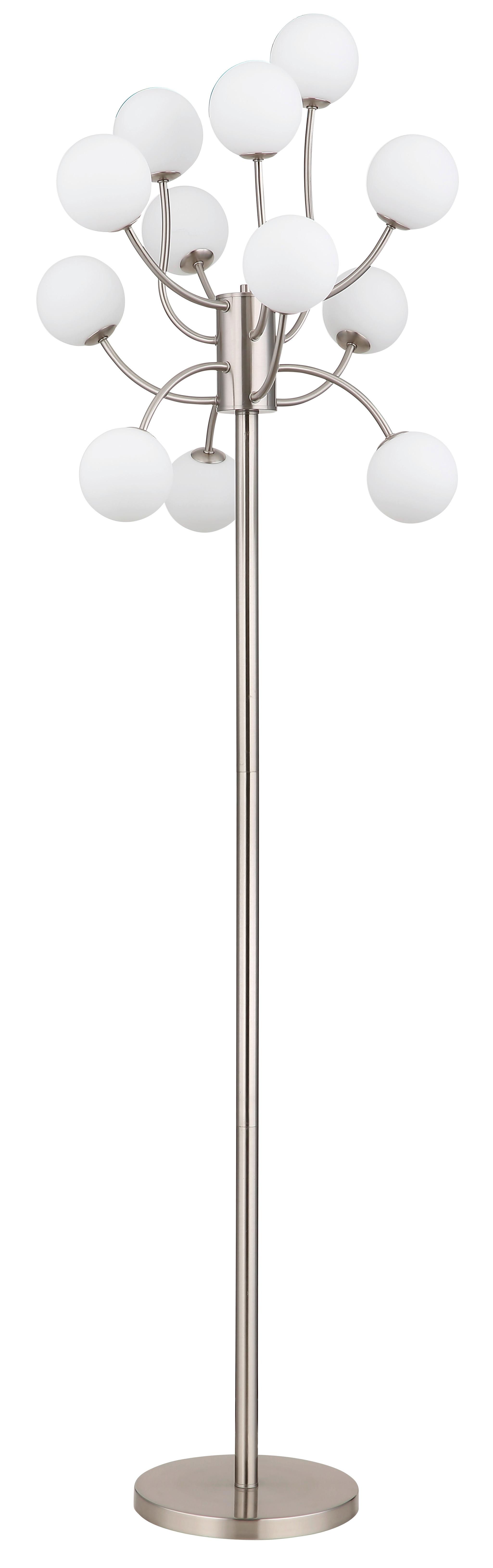LED-STEHLEUCHTE 56140-12S - Weiss/Schwarz, Konventionell, Glas/Kunststoff (62/200cm) - Globo