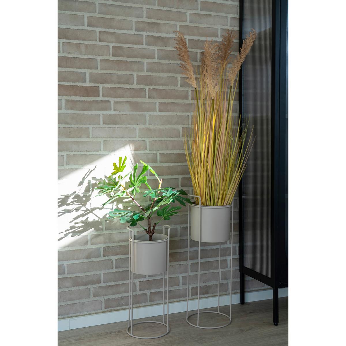 Übertopf-Set Rabo Flowerpot Beige 2-teilig - Beige, Design, Metall