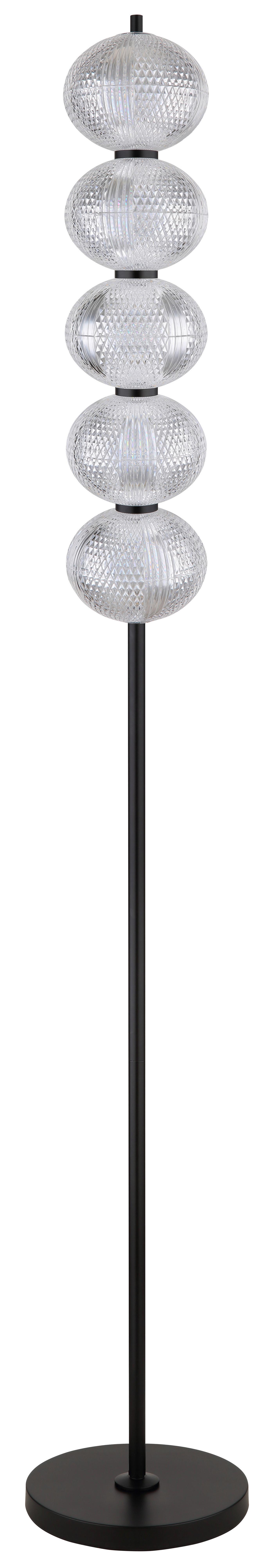 LED-Stehleuchte Aida Schwarz max. 30 Watt - Klar/Schwarz, KONVENTIONELL, Kunststoff/Metall (25/160cm) - Globo