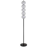 Stoječa Led-svetilka 16042s - črna/prozorno, Konvencionalno, kovina/umetna masa (25/160cm) - Globo
