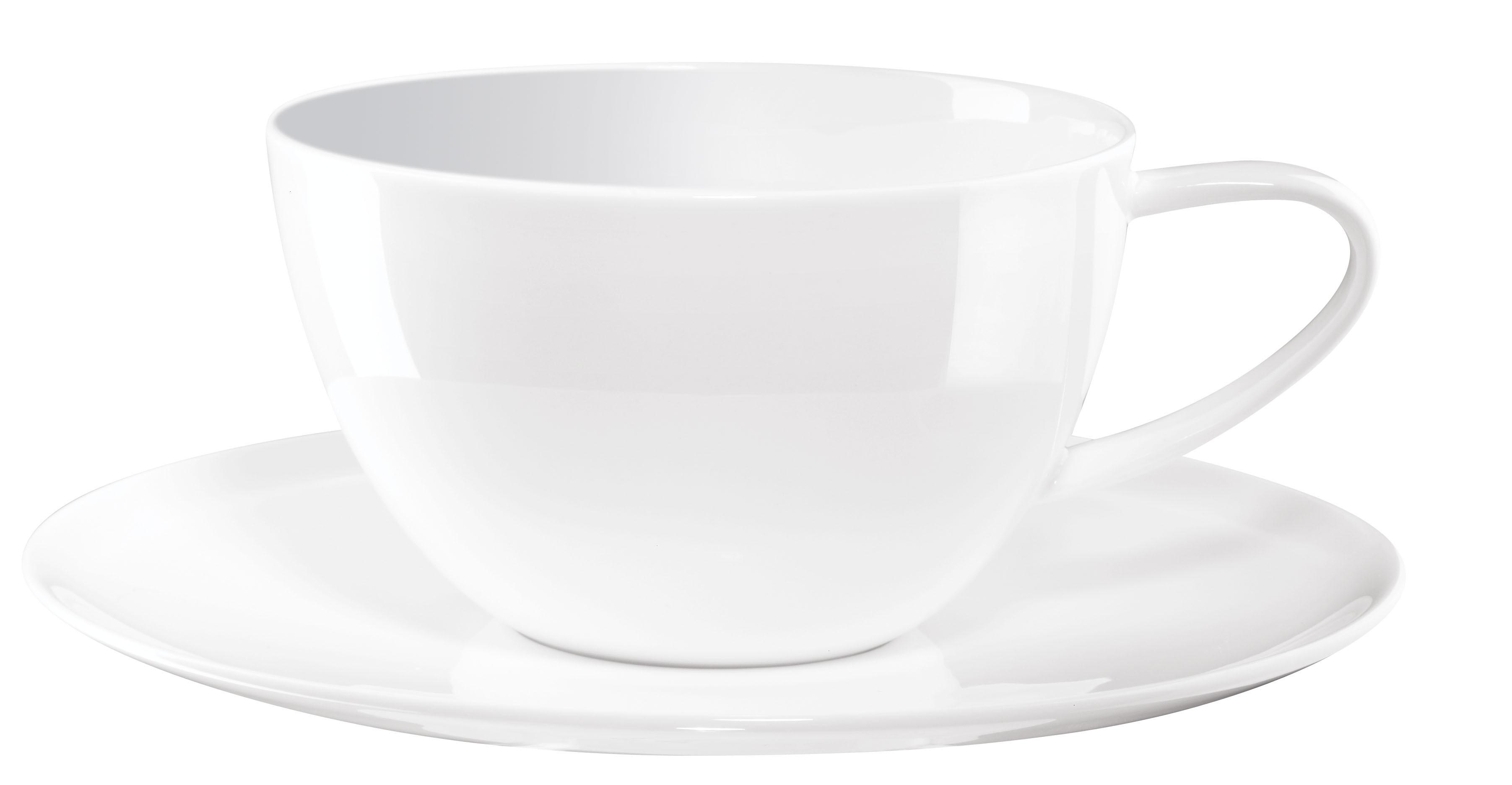FILIŻANKA I SPODEK JUMBO 1965013 - biały, Basics, ceramika (0.35l) - ASA