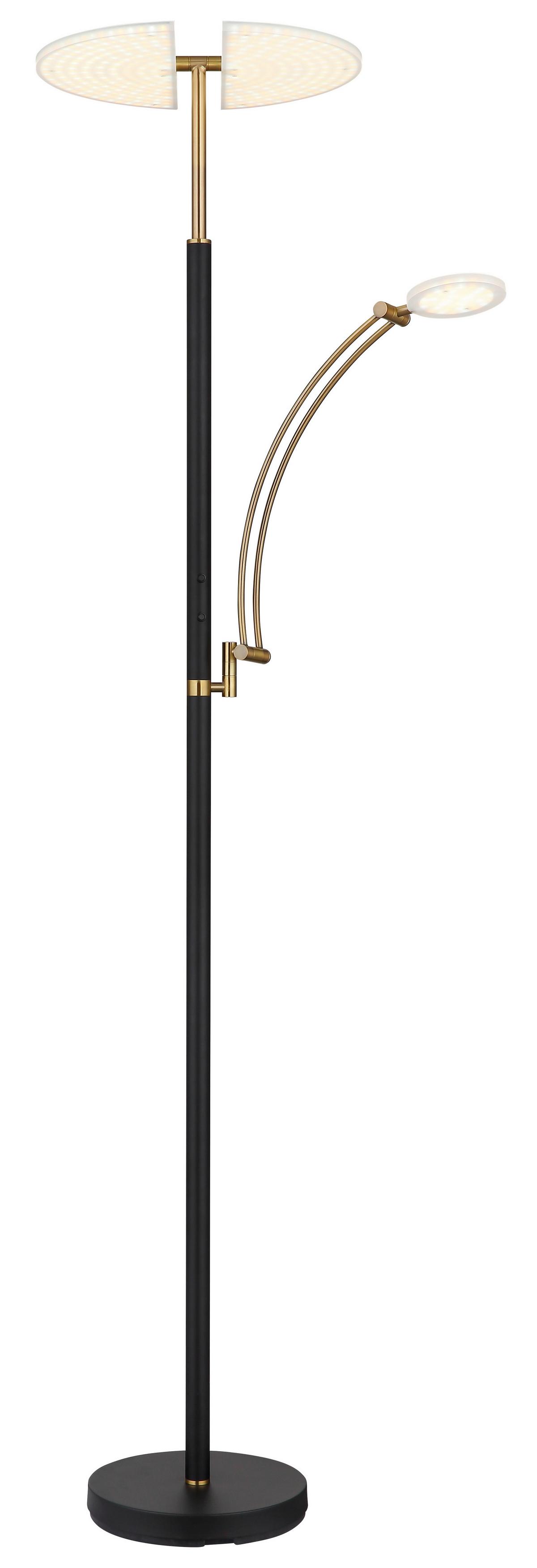 Led Podna Svjetiljka Crna - brončane boje/bijela, Design, metal/plastika (80/40,5/183cm) - Globo