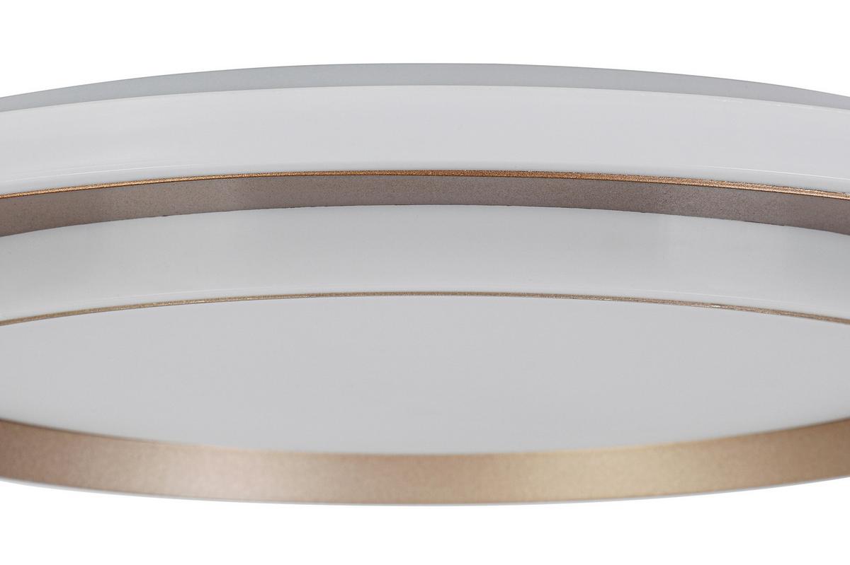 LED-Deckenleuchte Prol Weiß/Cappuccino max. 24 Watt - Champagner/Weiß, MODERN, Kunststoff/Metall (46/5,5cm) - Mömax