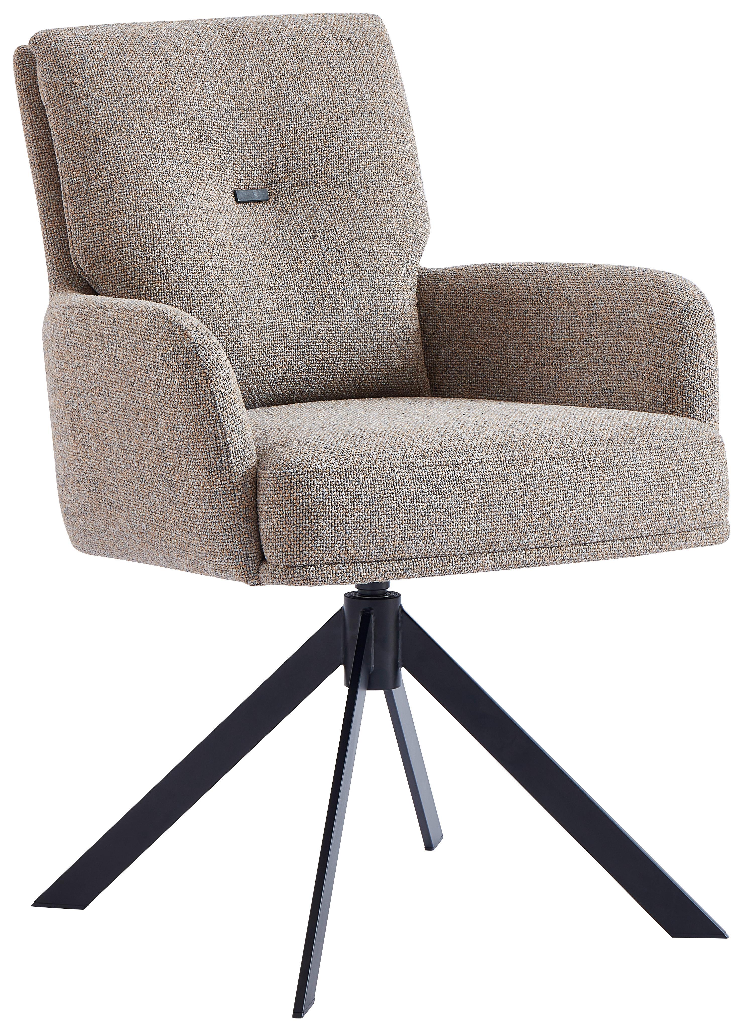 KRZESŁO Z PODŁOKIETNIKAMI MOLLY -EXKLUSIV- - czarny/szary, Design, metal/tkanina (60,5/88/67cm) - Novel