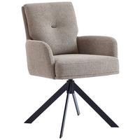 KRZESŁO Z PODŁOKIETNIKAMI MOLLY -EXKLUSIV- - czarny/szary, Design, metal/tkanina (60,5/88/67cm) - Novel